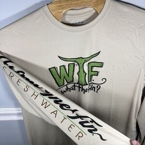What‎ The Fin Performance Graphic Shirt Unisex XL Long Sleeve Outdoor Fishing